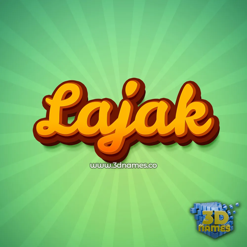 lajak in Green Rays style - 3D name wallpaper