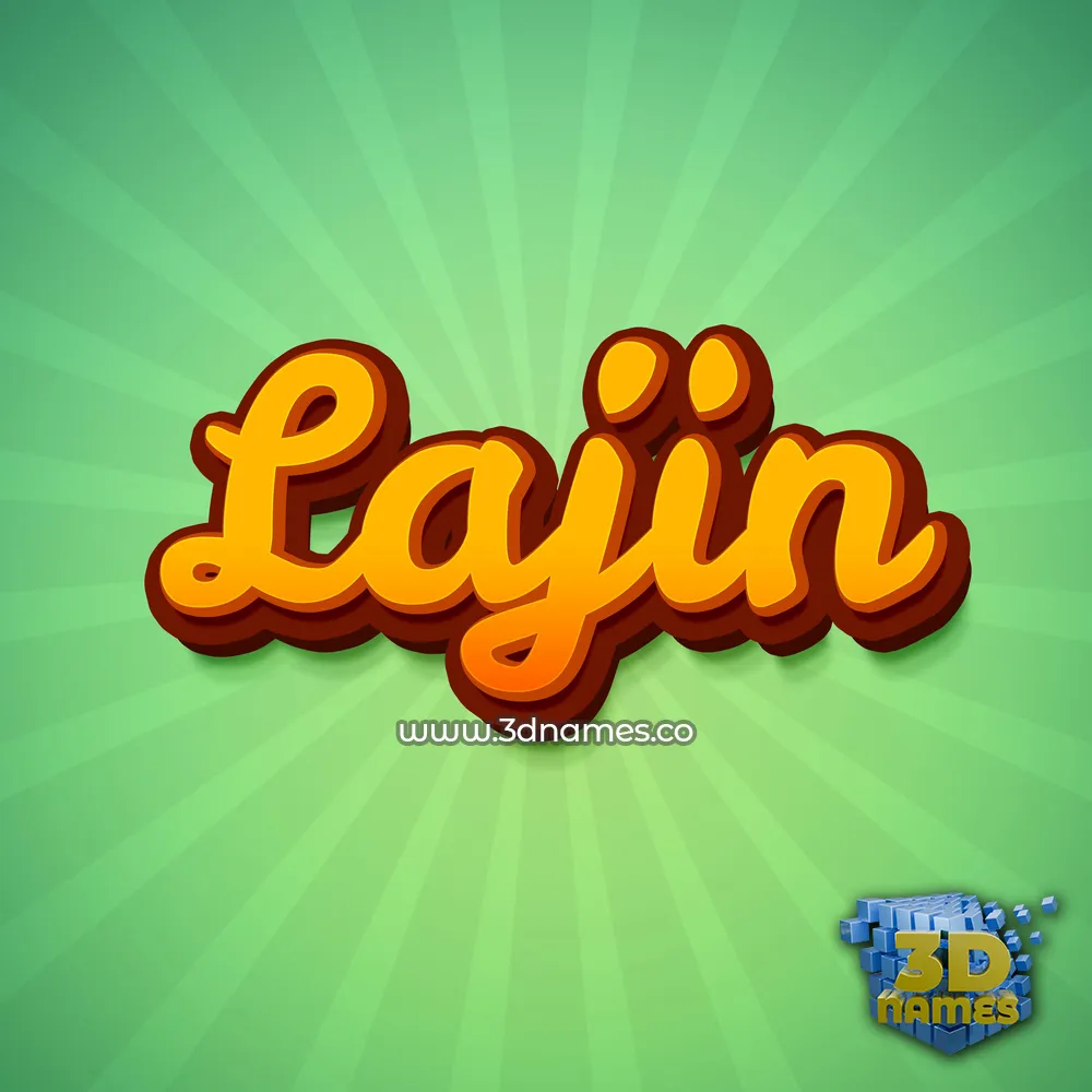 lajin in Green Rays style - 3D name wallpaper