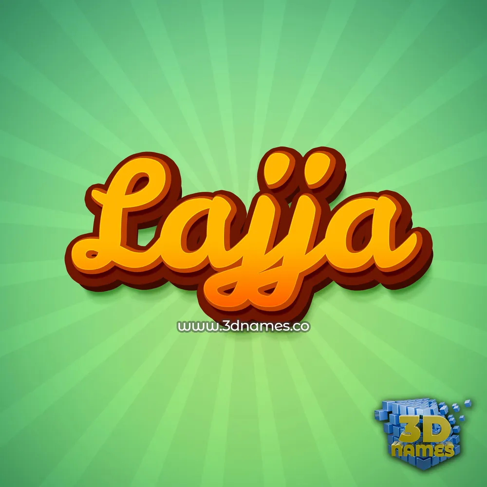 lajja in Green Rays style - 3D name wallpaper