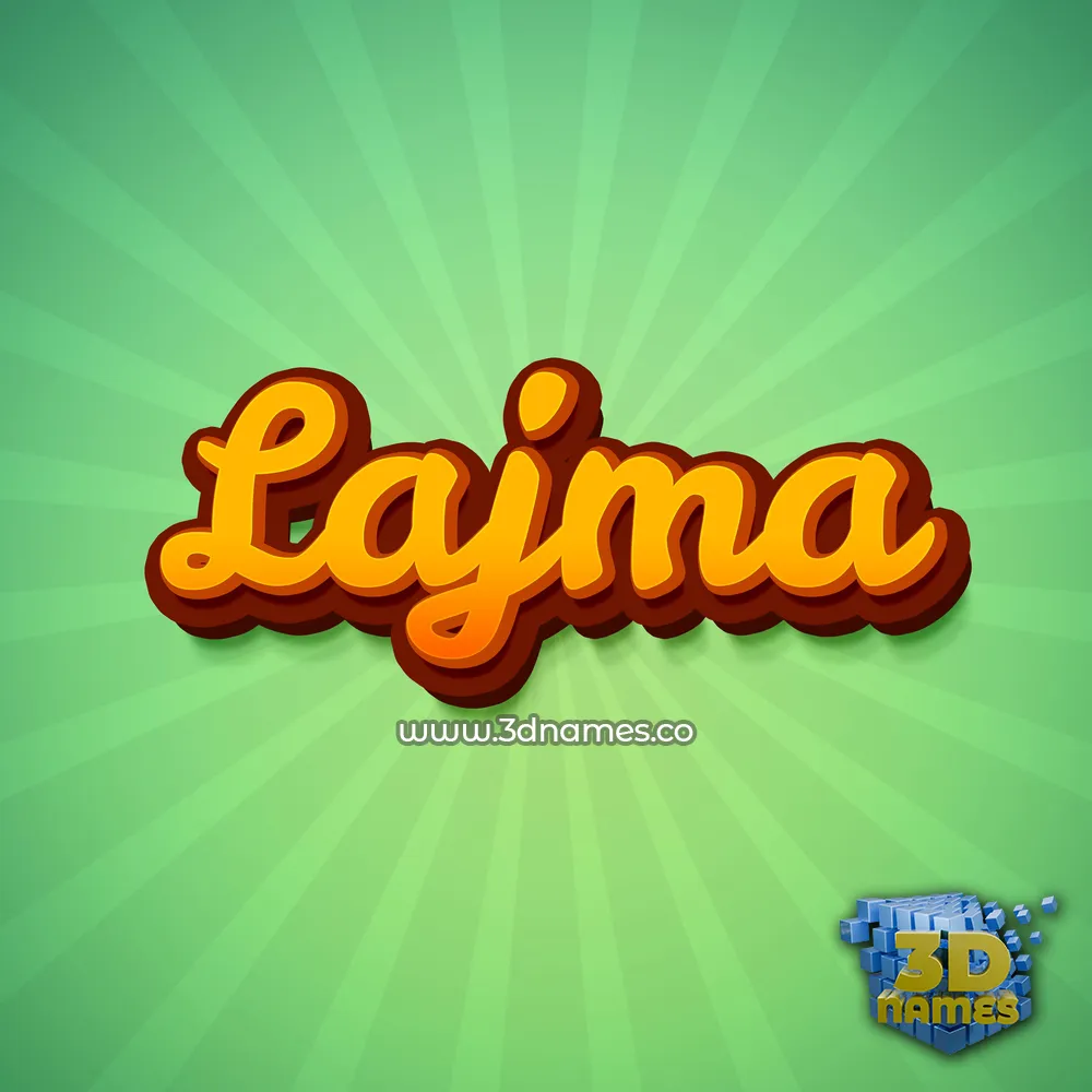 lajma in Green Rays style - 3D name wallpaper