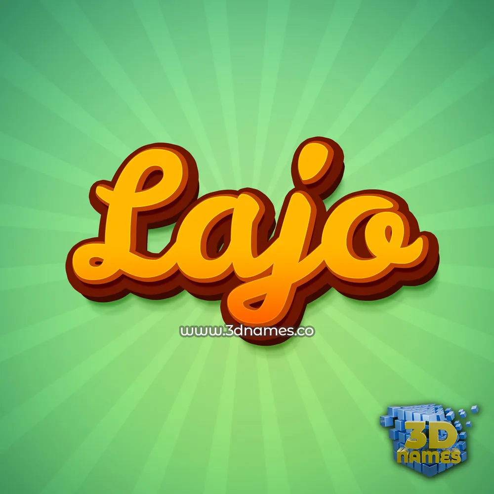 lajo in Green Rays style - 3D name wallpaper