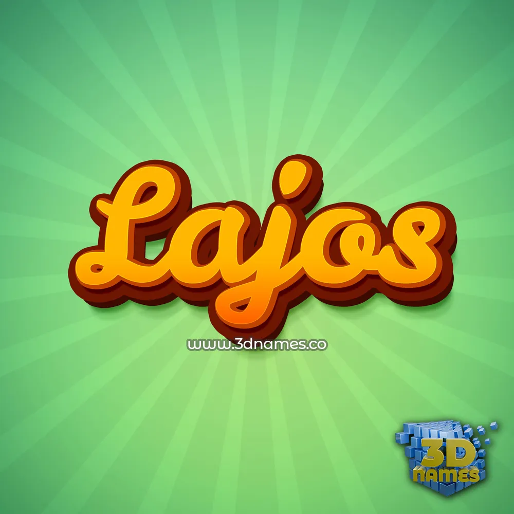 lajos in Green Rays style - 3D name wallpaper