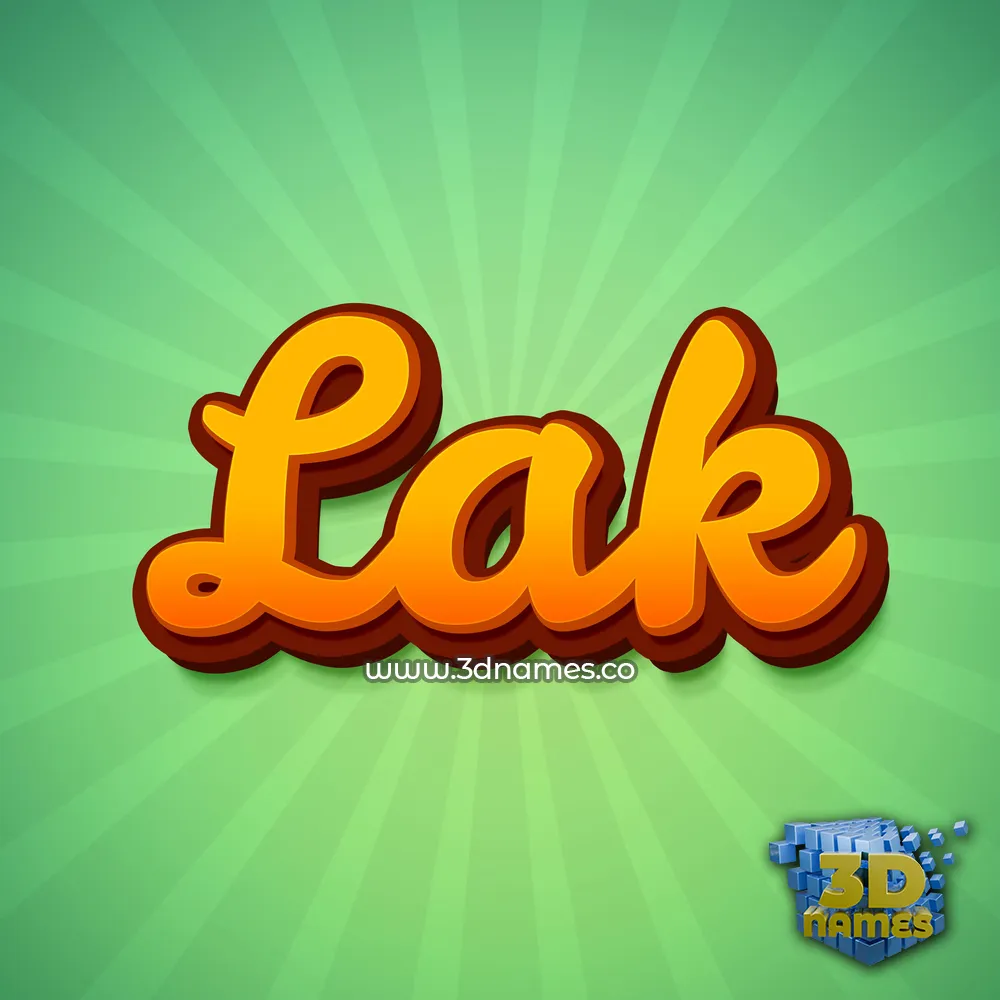 lak in Green Rays style - 3D name wallpaper
