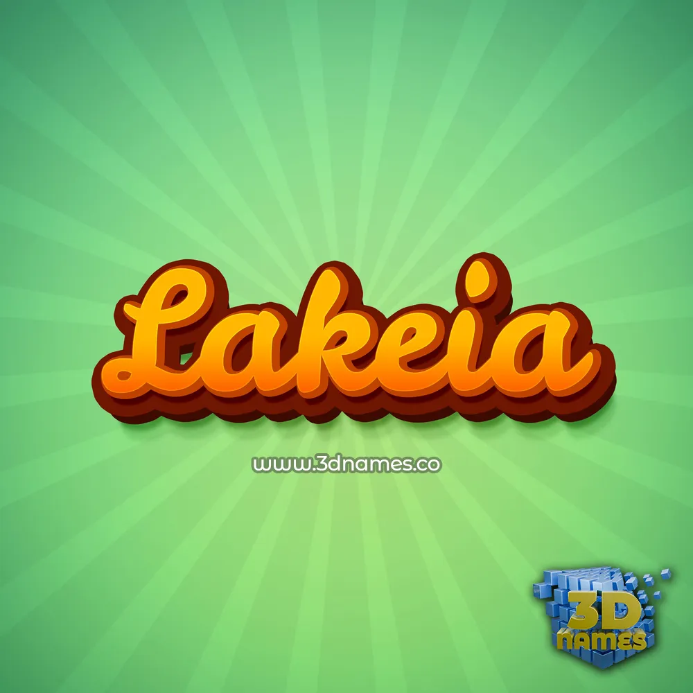lakeia in Green Rays style - 3D name wallpaper