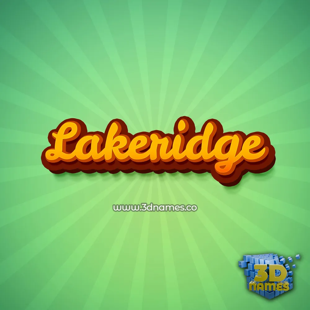 lakeridge in Green Rays style - 3D name wallpaper