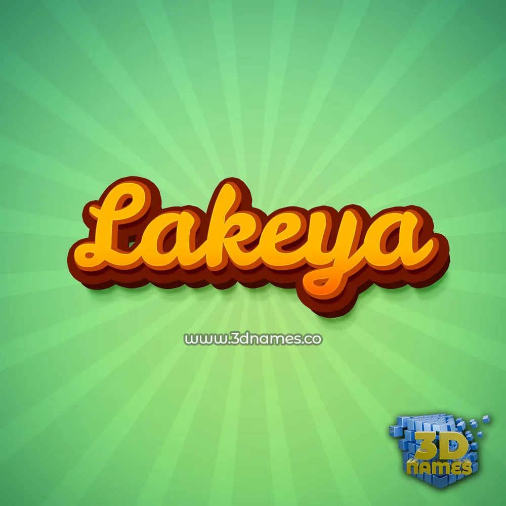 lakeya in Green Rays style - 3D name wallpaper