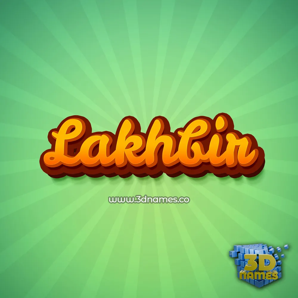 lakhbir in Green Rays style - 3D name wallpaper