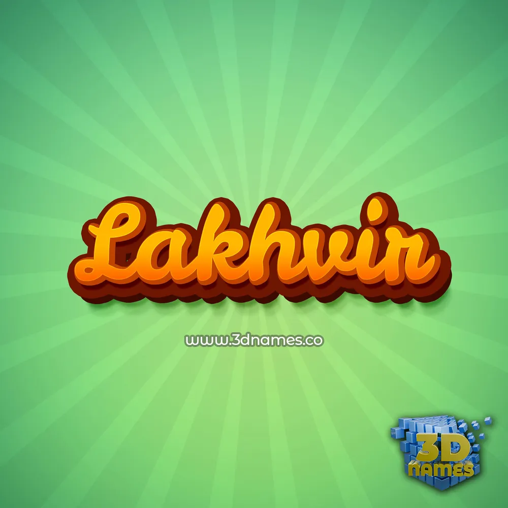 lakhvir in Green Rays style - 3D name wallpaper