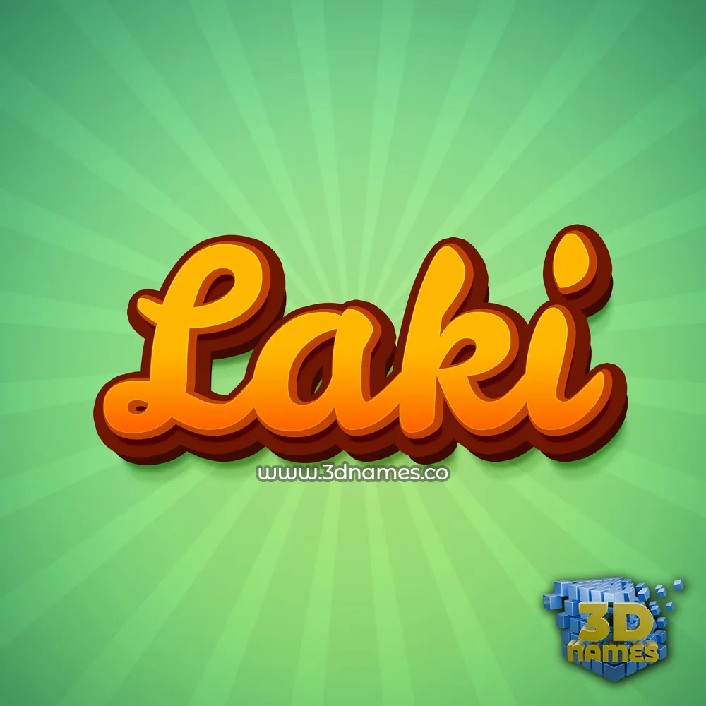 laki in Green Rays style - 3D name wallpaper