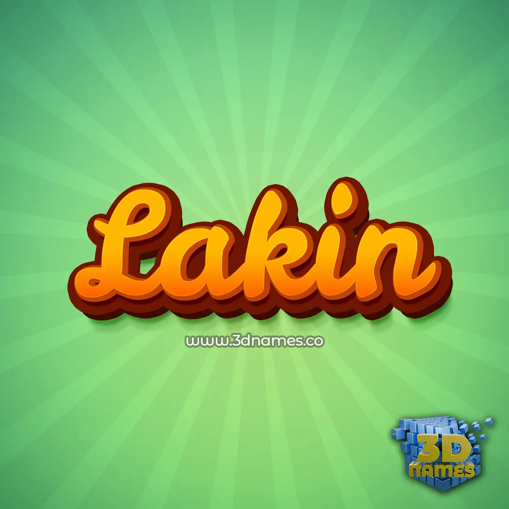 lakin in Green Rays style - 3D name wallpaper
