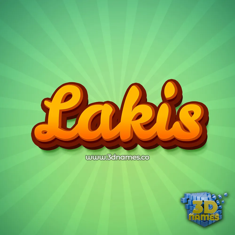 lakis in Green Rays style - 3D name wallpaper