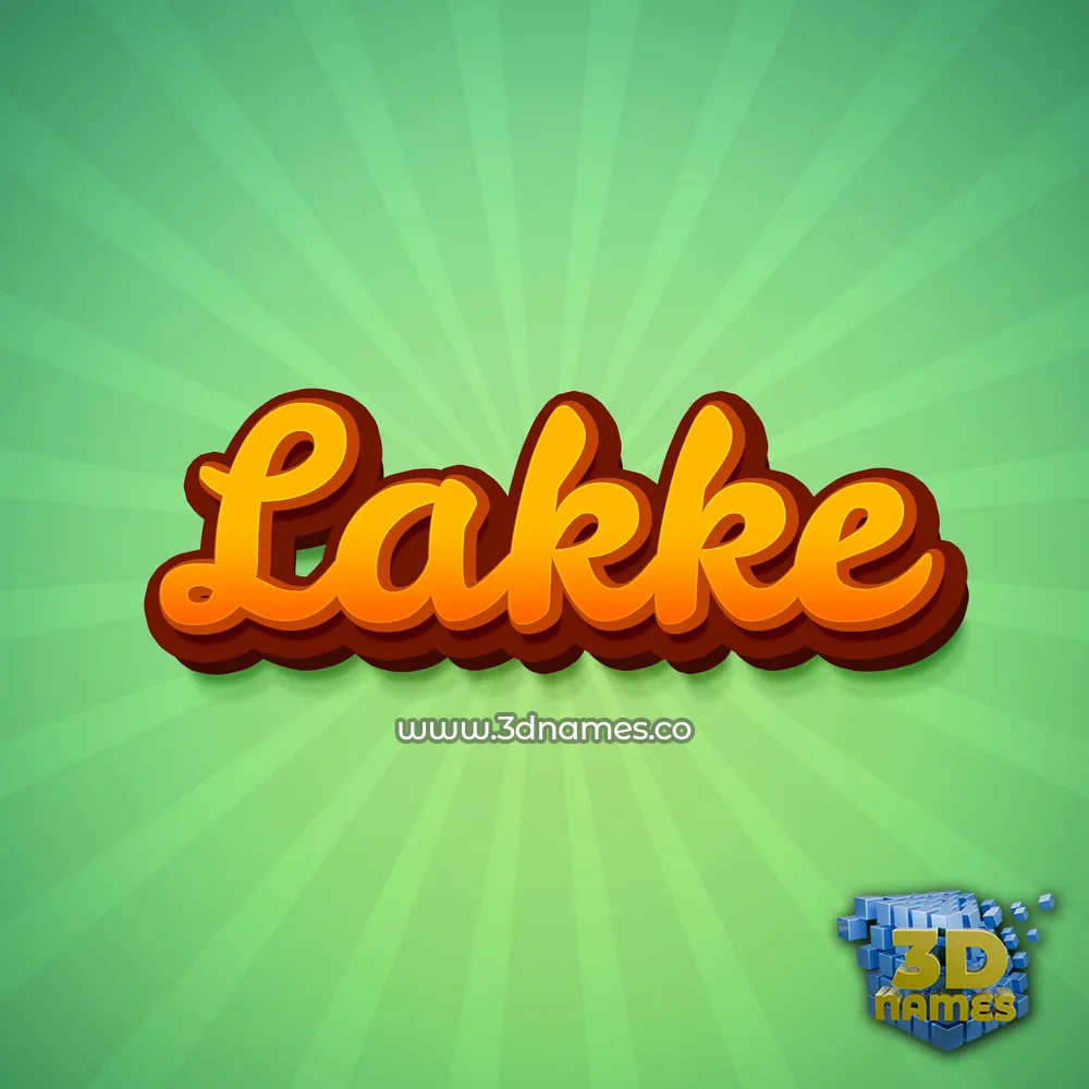 lakke in Green Rays style - 3D name wallpaper