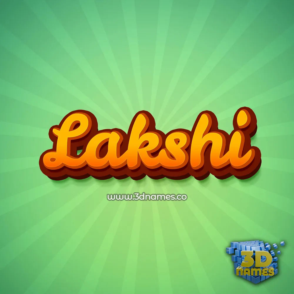 lakshi in Green Rays style - 3D name wallpaper