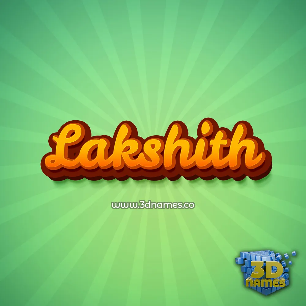 lakshith in Green Rays style - 3D name wallpaper