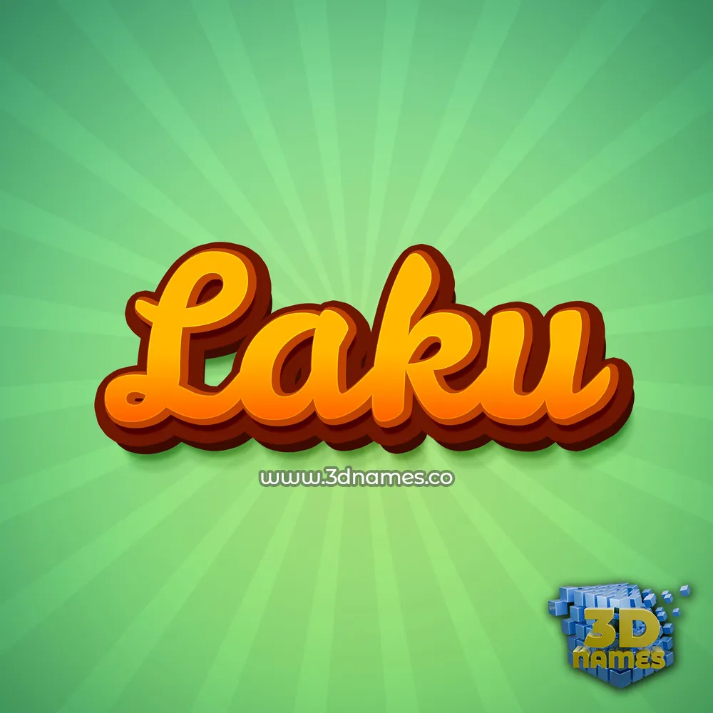 laku in Green Rays style - 3D name wallpaper