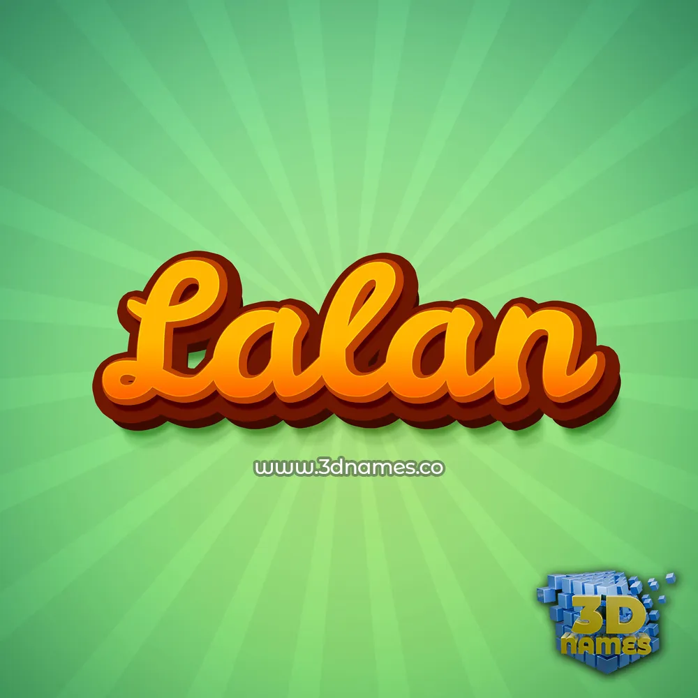 lalan in Green Rays style - 3D name wallpaper
