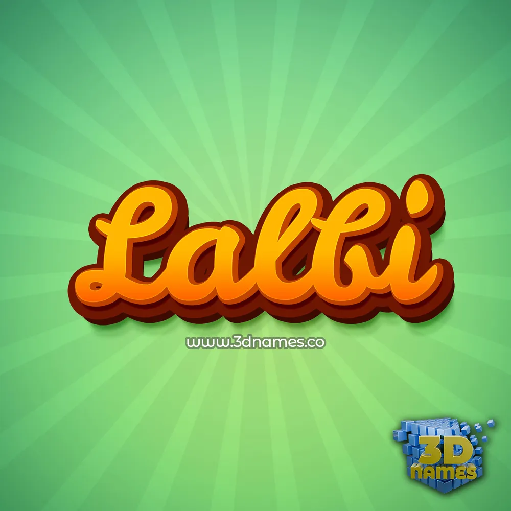 lalbi in Green Rays style - 3D name wallpaper