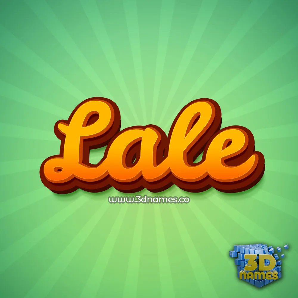 lale in Green Rays style - 3D name wallpaper