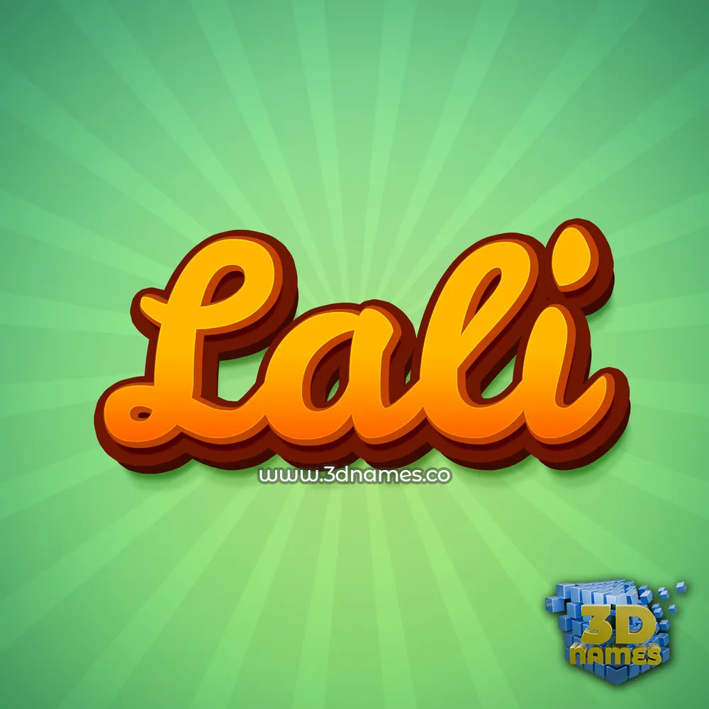 lali in Green Rays style - 3D name wallpaper