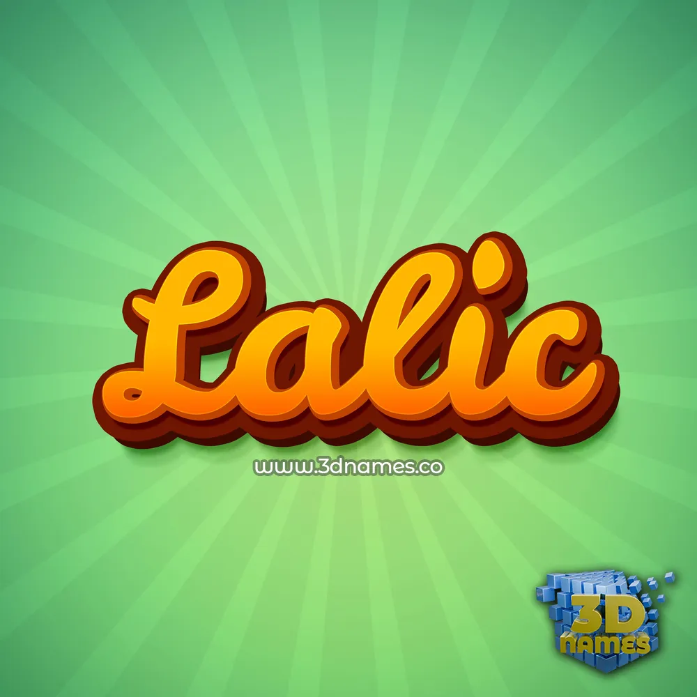 lalic in Green Rays style - 3D name wallpaper
