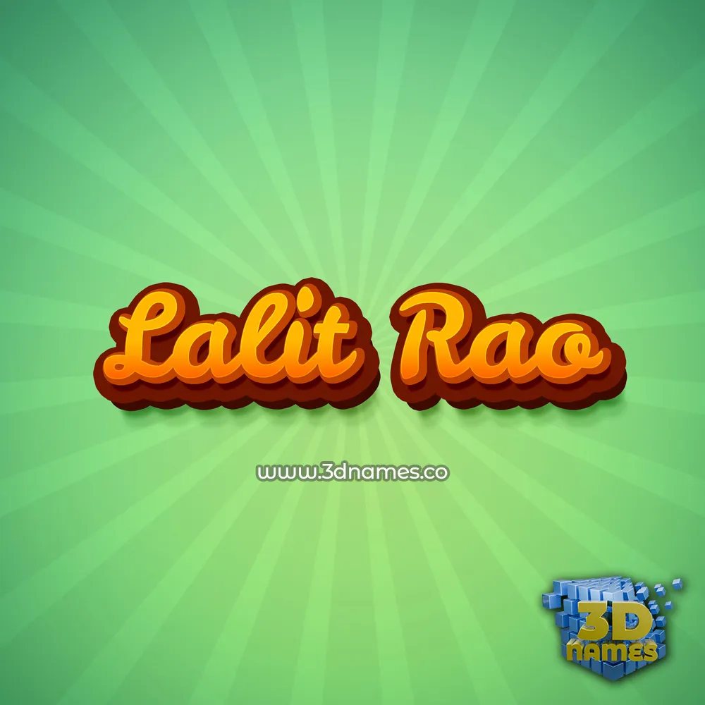lalit rao in Green Rays style - 3D name wallpaper