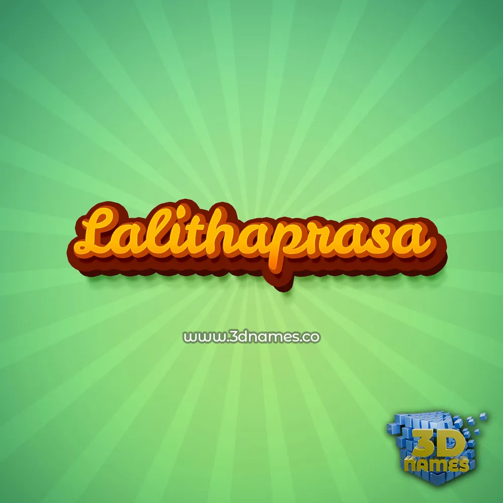 lalithaprasa in Green Rays style - 3D name wallpaper
