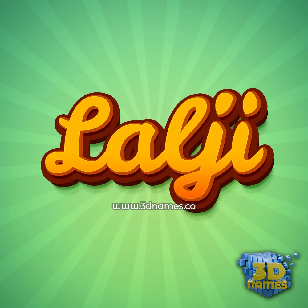 lalji in Green Rays style - 3D name wallpaper