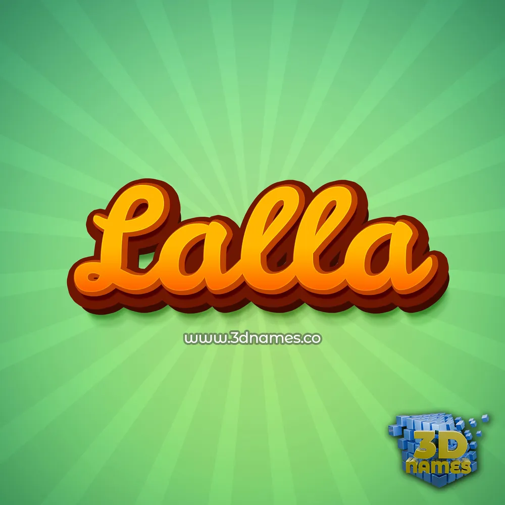 lalla in Green Rays style - 3D name wallpaper