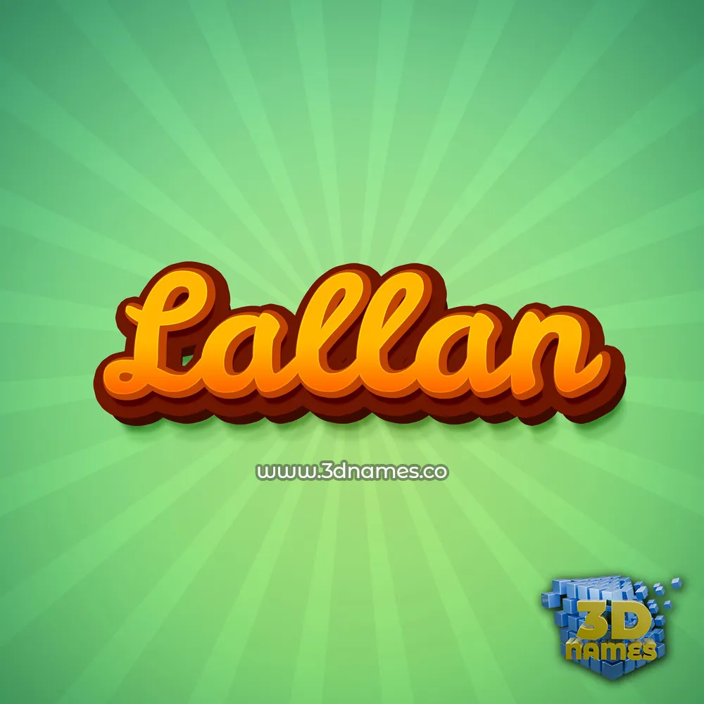 lallan in Green Rays style - 3D name wallpaper
