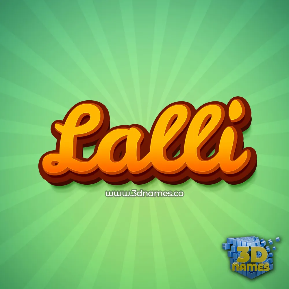 lalli in Green Rays style - 3D name wallpaper
