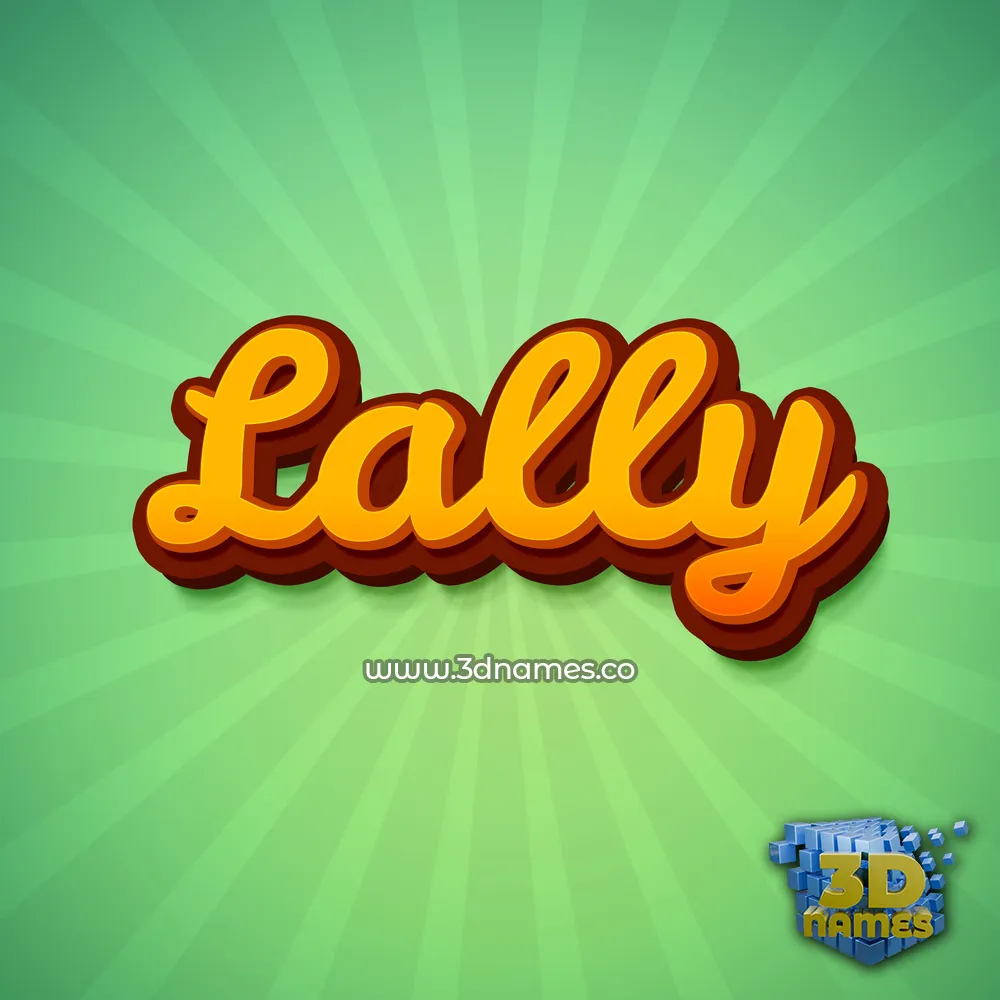 lally in Green Rays style - 3D name wallpaper