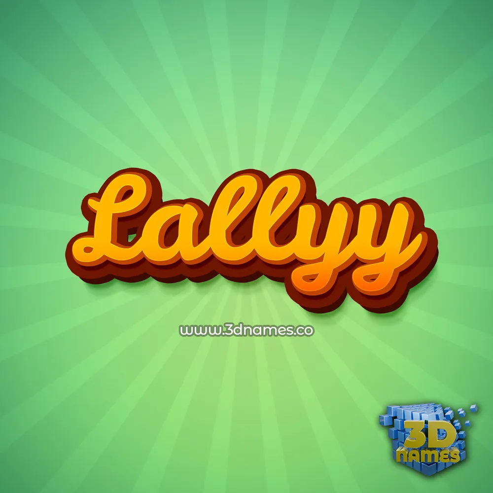 lallyy in Green Rays style - 3D name wallpaper