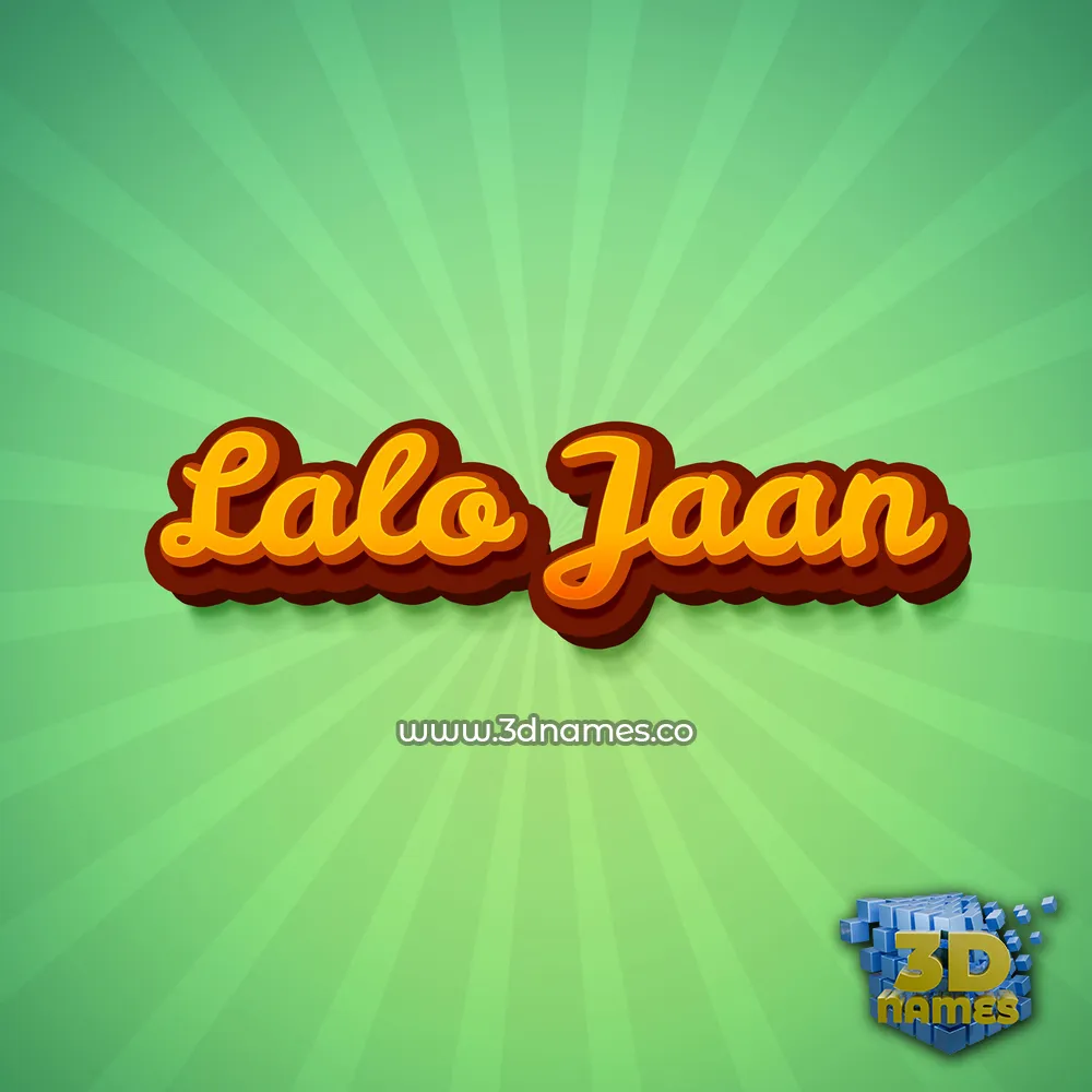 lalo jaan in Green Rays style - 3D name wallpaper
