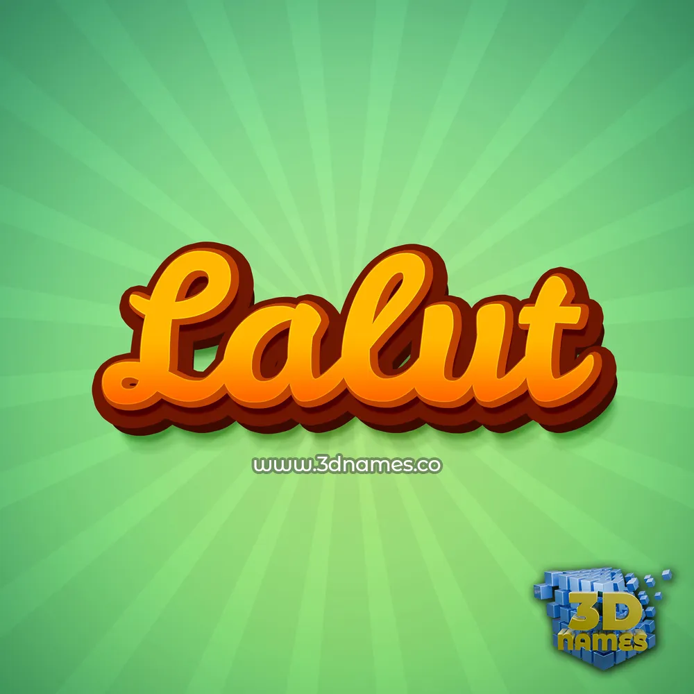 lalut in Green Rays style - 3D name wallpaper