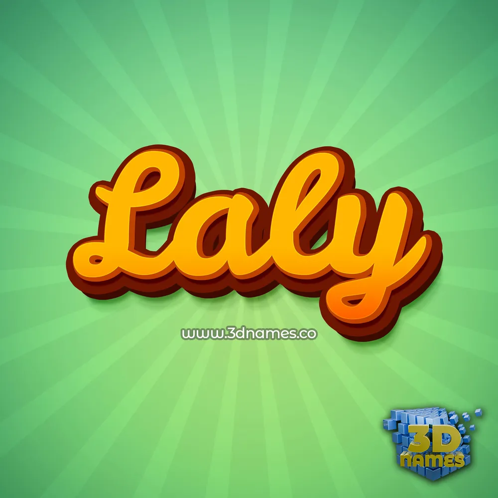 laly in Green Rays style - 3D name wallpaper