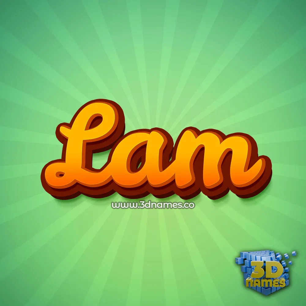 lam in Green Rays style - 3D name wallpaper