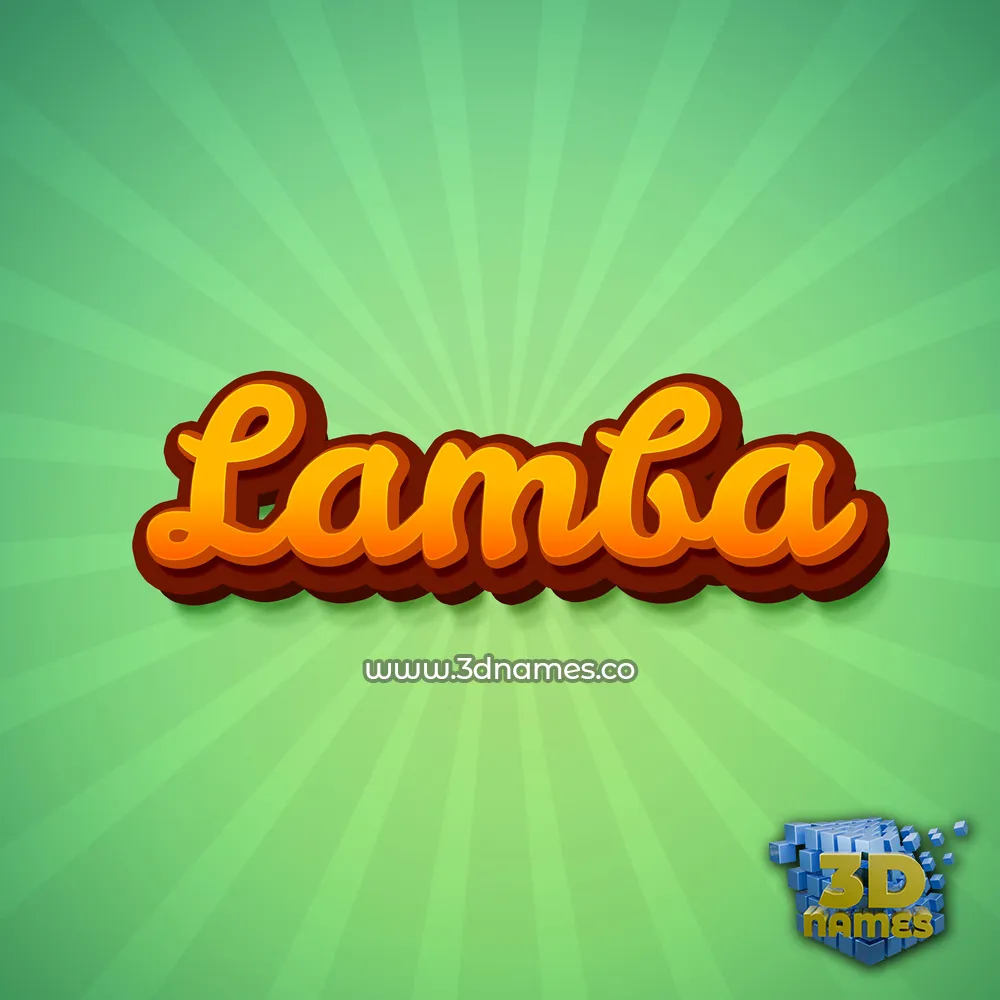 lamba in Green Rays style - 3D name wallpaper