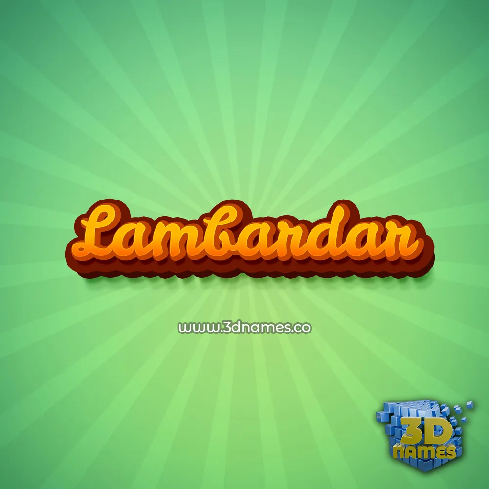 lambardar in Green Rays style - 3D name wallpaper
