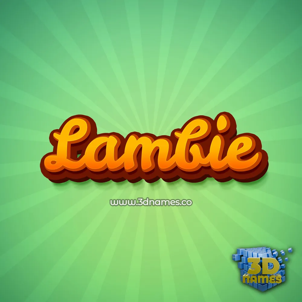 lambie in Green Rays style - 3D name wallpaper
