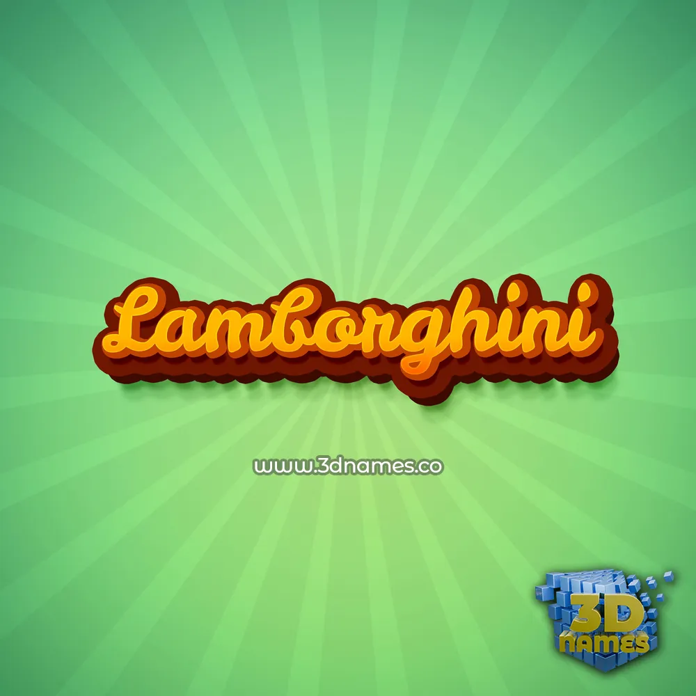 lamborghini in Green Rays style - 3D name wallpaper