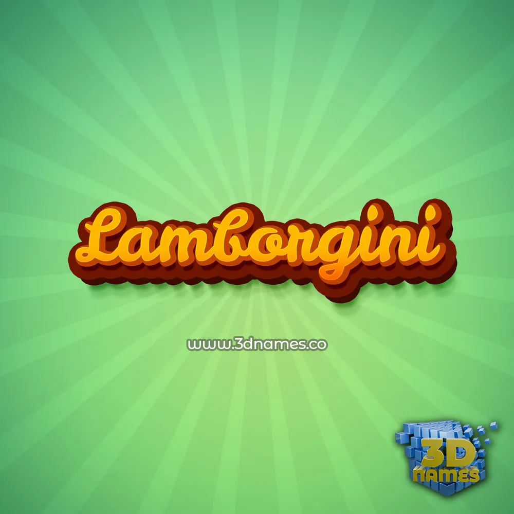 lamborgini in Green Rays style - 3D name wallpaper