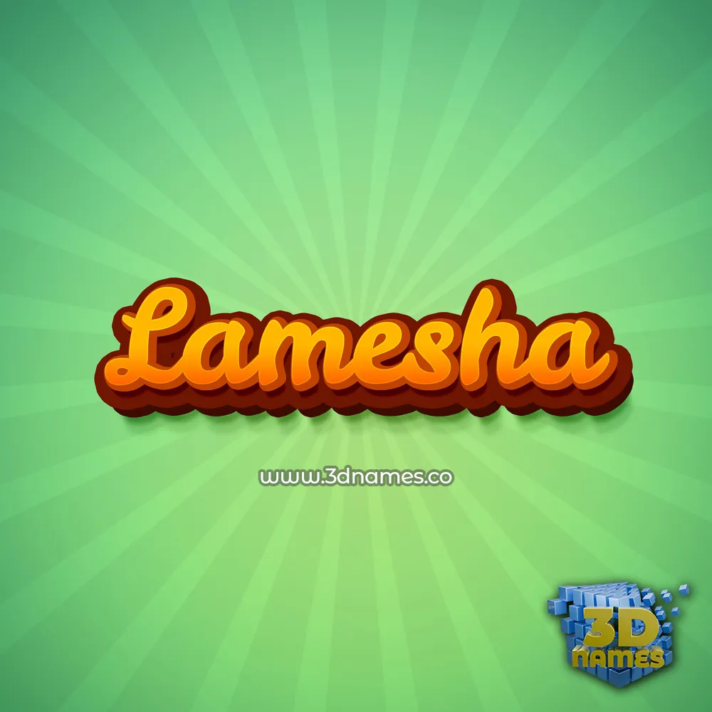 lamesha in Green Rays style - 3D name wallpaper