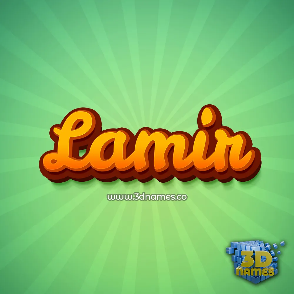 lamir in Green Rays style - 3D name wallpaper
