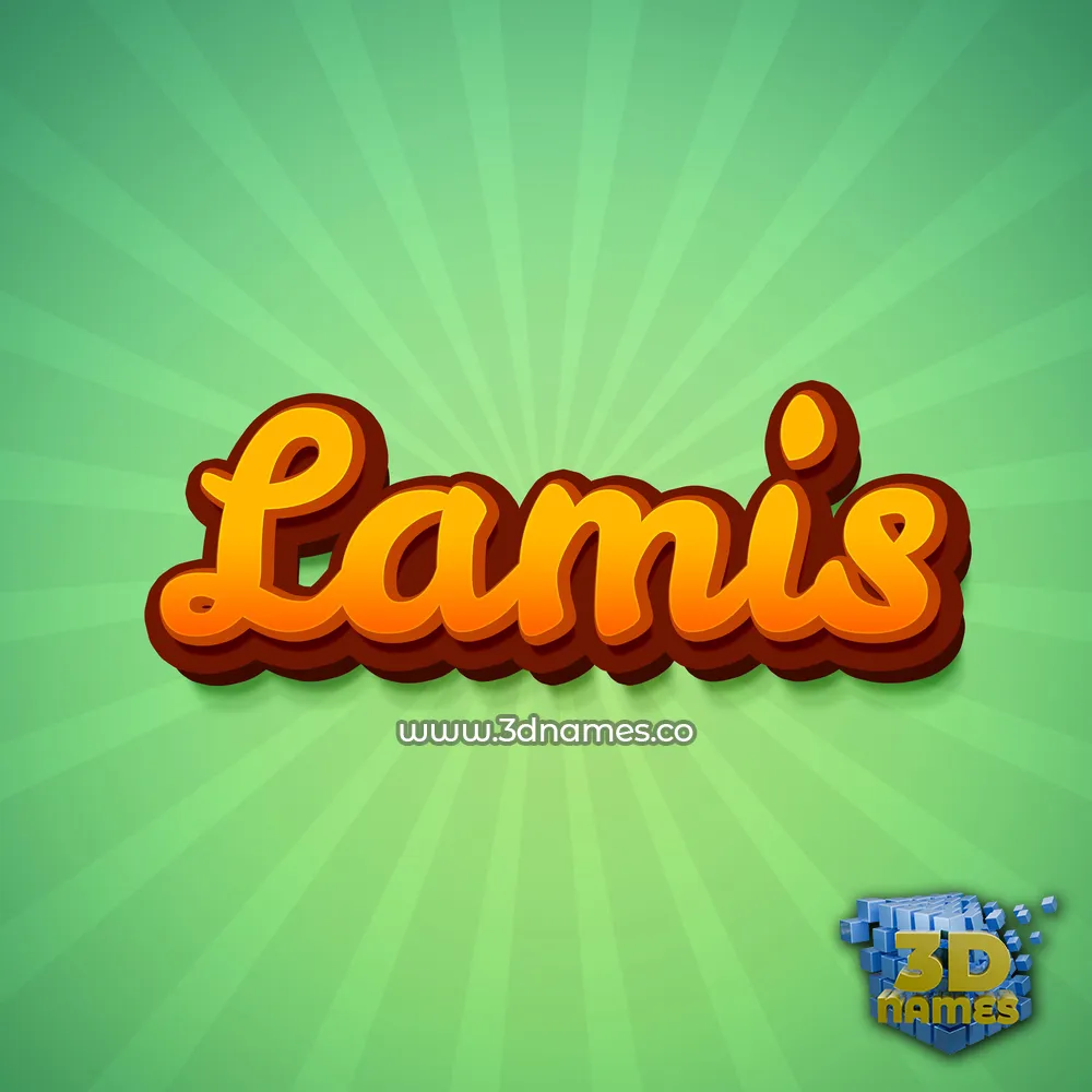 lamis in Green Rays style - 3D name wallpaper
