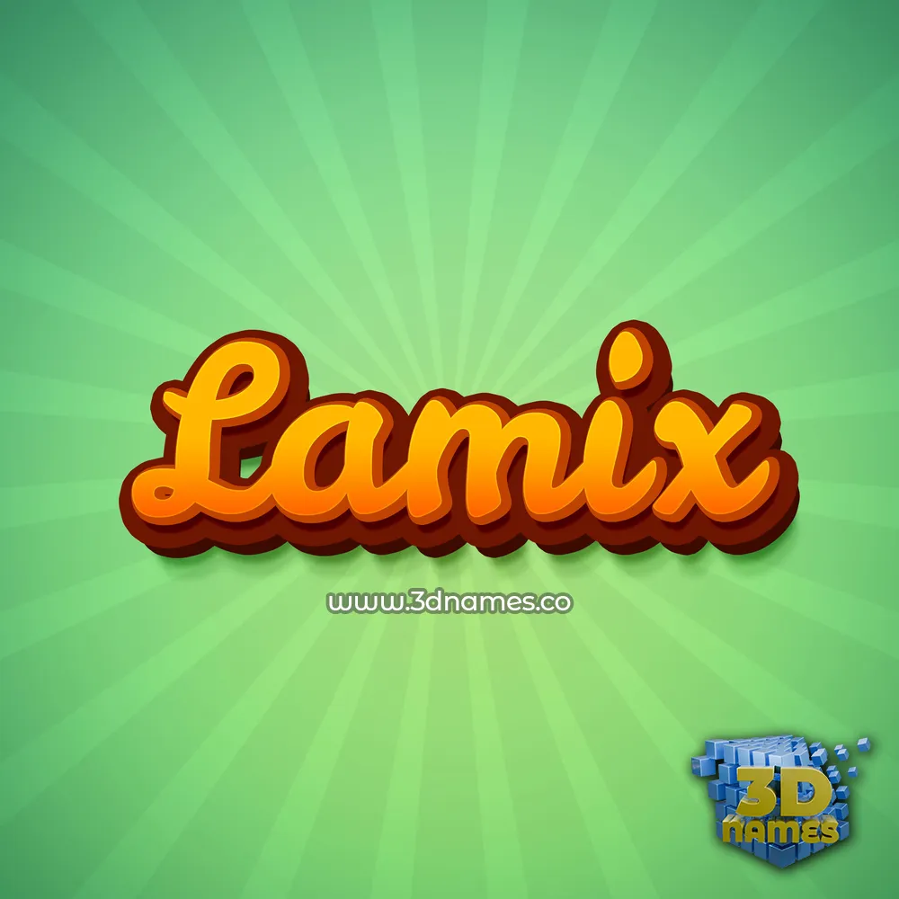 lamix in Green Rays style - 3D name wallpaper