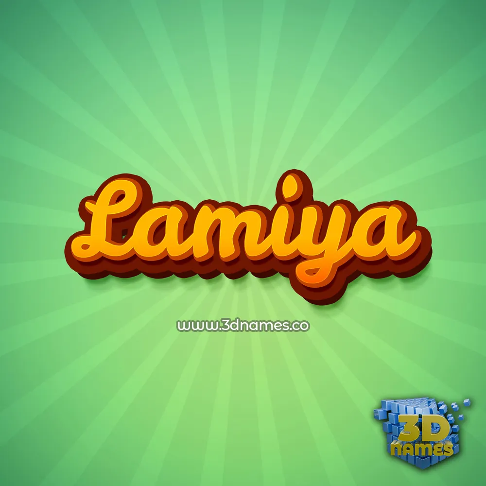 lamiya in Green Rays style - 3D name wallpaper