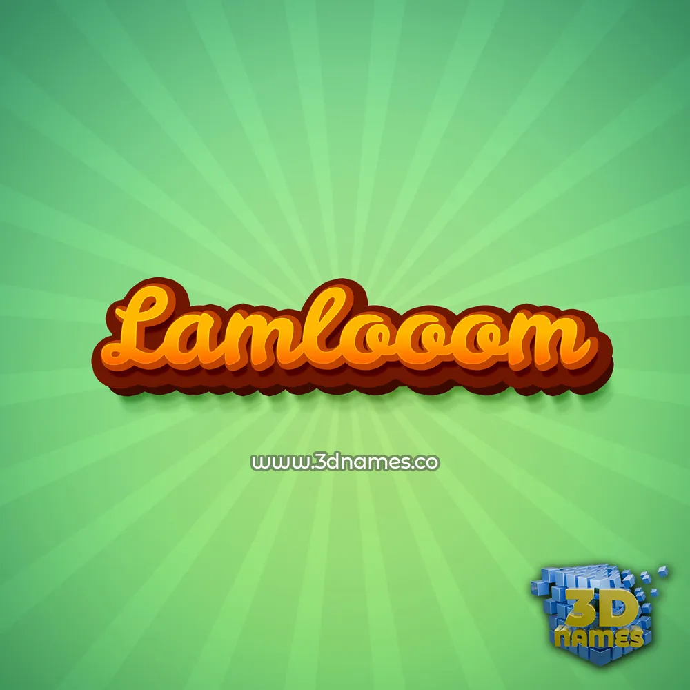 lamlooom in Green Rays style - 3D name wallpaper