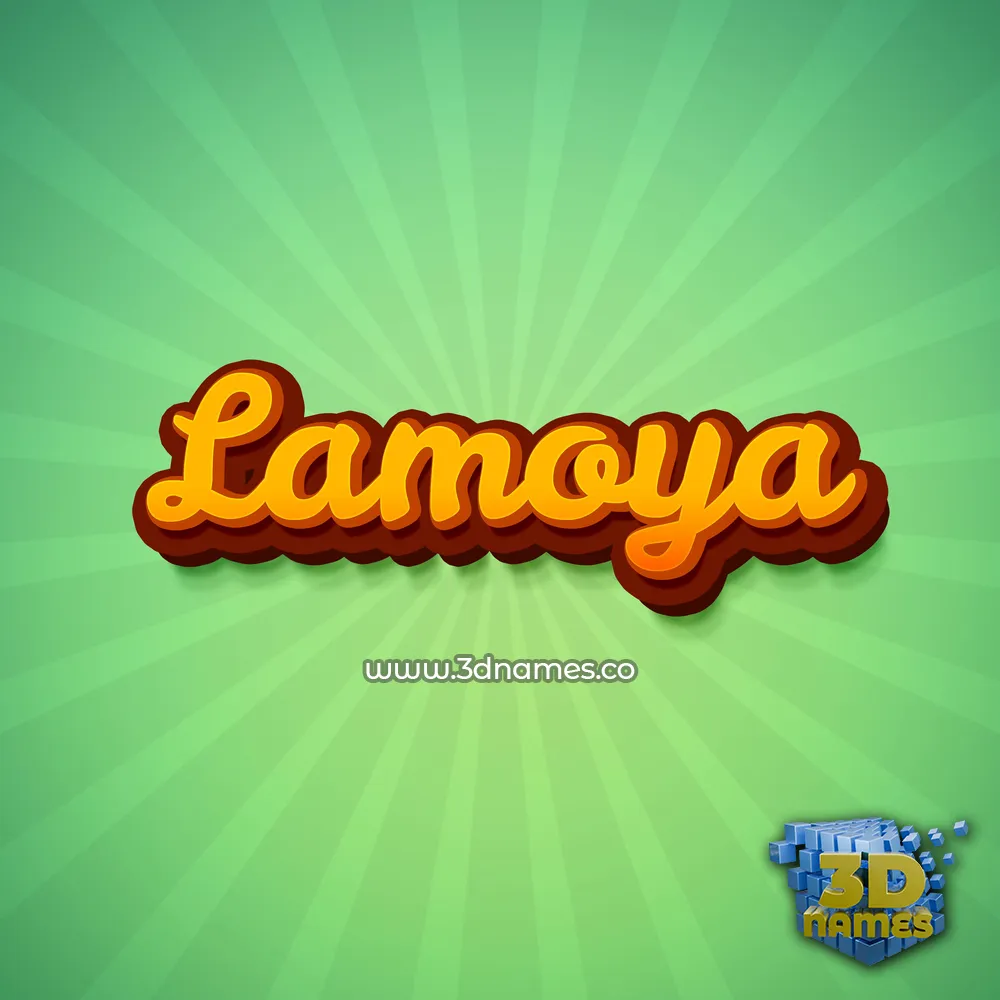 lamoya in Green Rays style - 3D name wallpaper