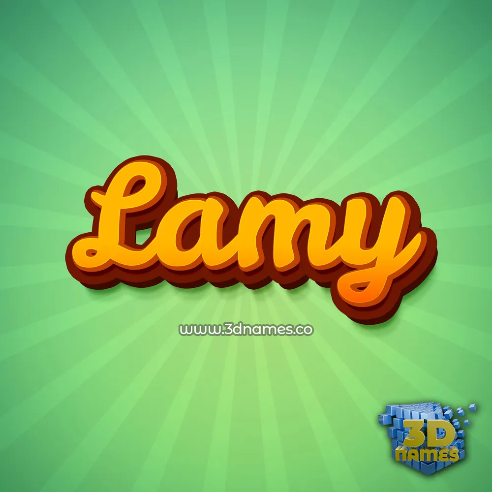 lamy in Green Rays style - 3D name wallpaper