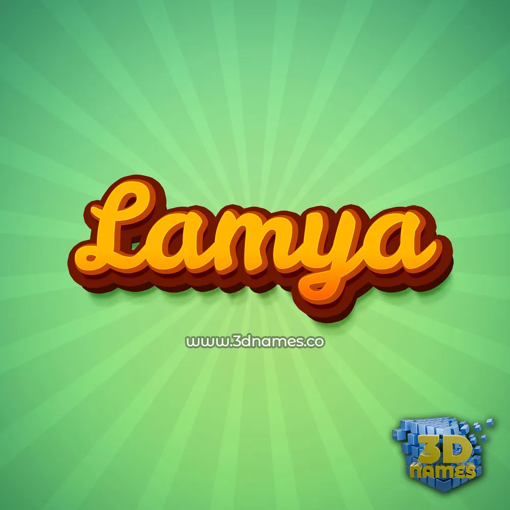 lamya in Green Rays style - 3D name wallpaper
